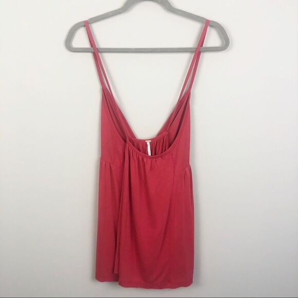 FREE PEOPLE | Deep Plunge V-Neck Red Cross Back Tank Top Women’s Size Large - Picture 4 of 7